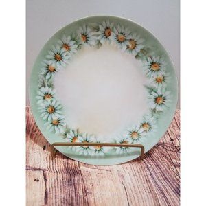 Thomas Sevres Bavaria Plate Daisy Green Off White 9" Vintage